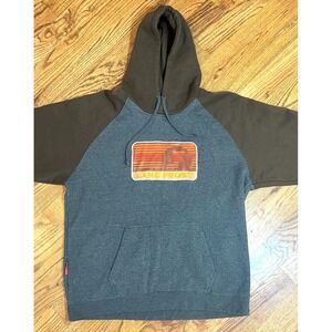 Lane‎ Frost Hoodie Mens Pullover Sweatshirt Western Rodeo Legend Logo Brown Grey